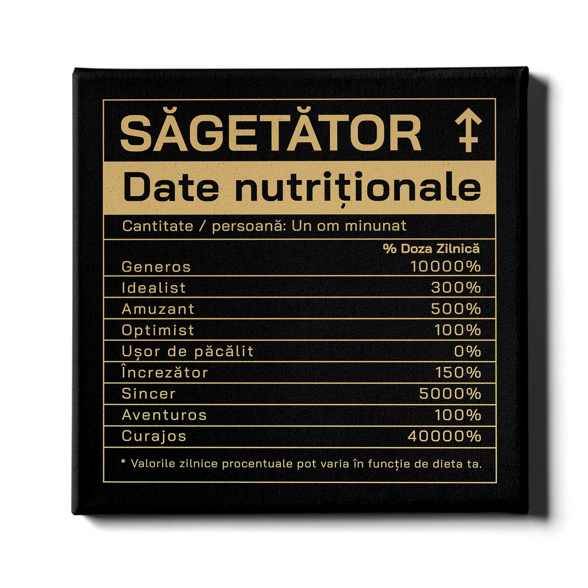 Zodia Sagetator - Date nutritionale