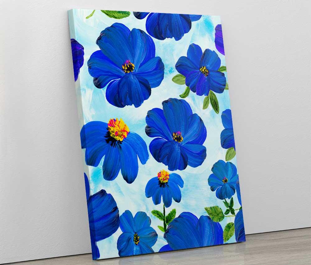 Tablou "Flori Abstracte Albastre" - Xtra.ro