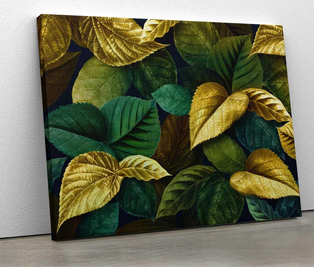 Tablou "Gold Green Leaves" - Xtra.ro