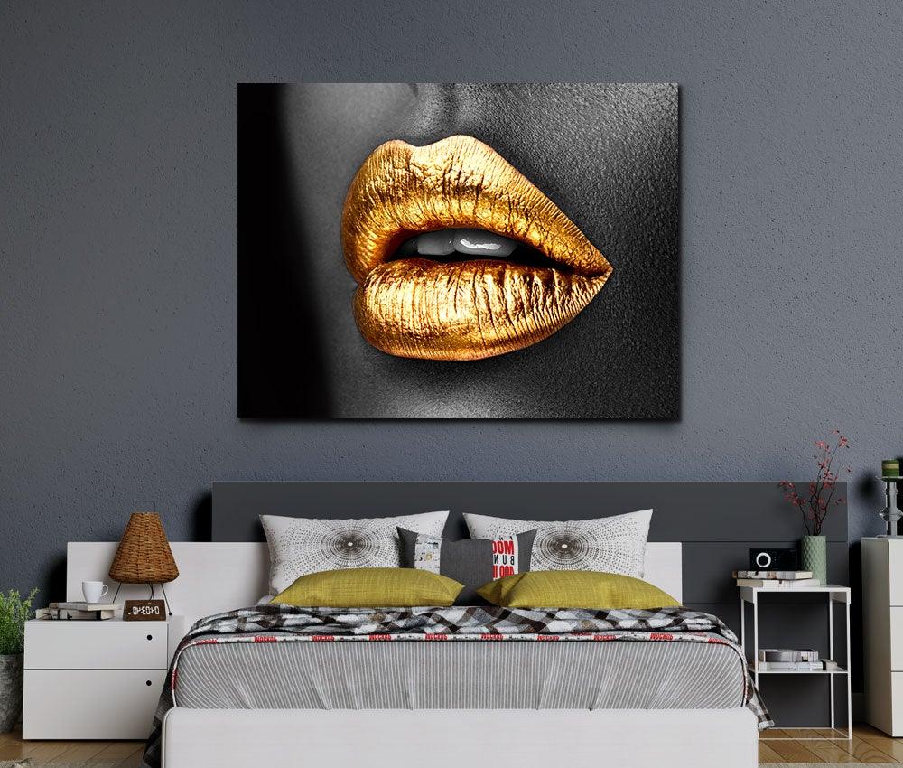 Tablou "Diva Gold Lips" - Xtra.ro