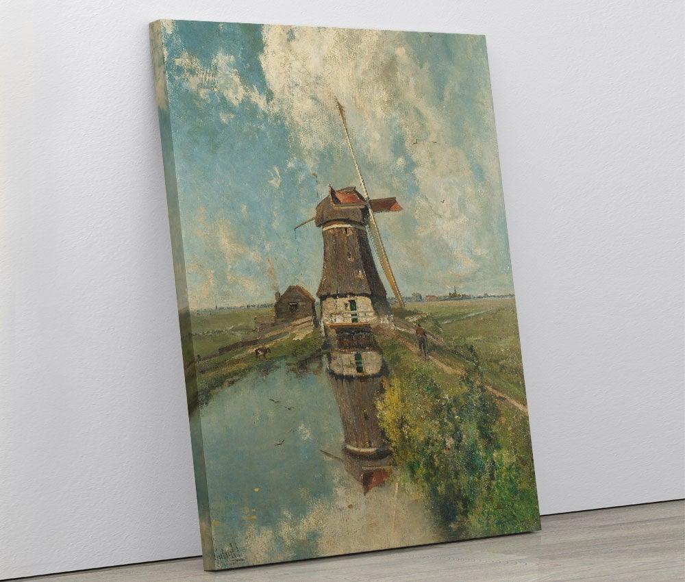 Paul Joseph Constantin Gabriel - A Windmill on a polder Canal - Xtra.ro