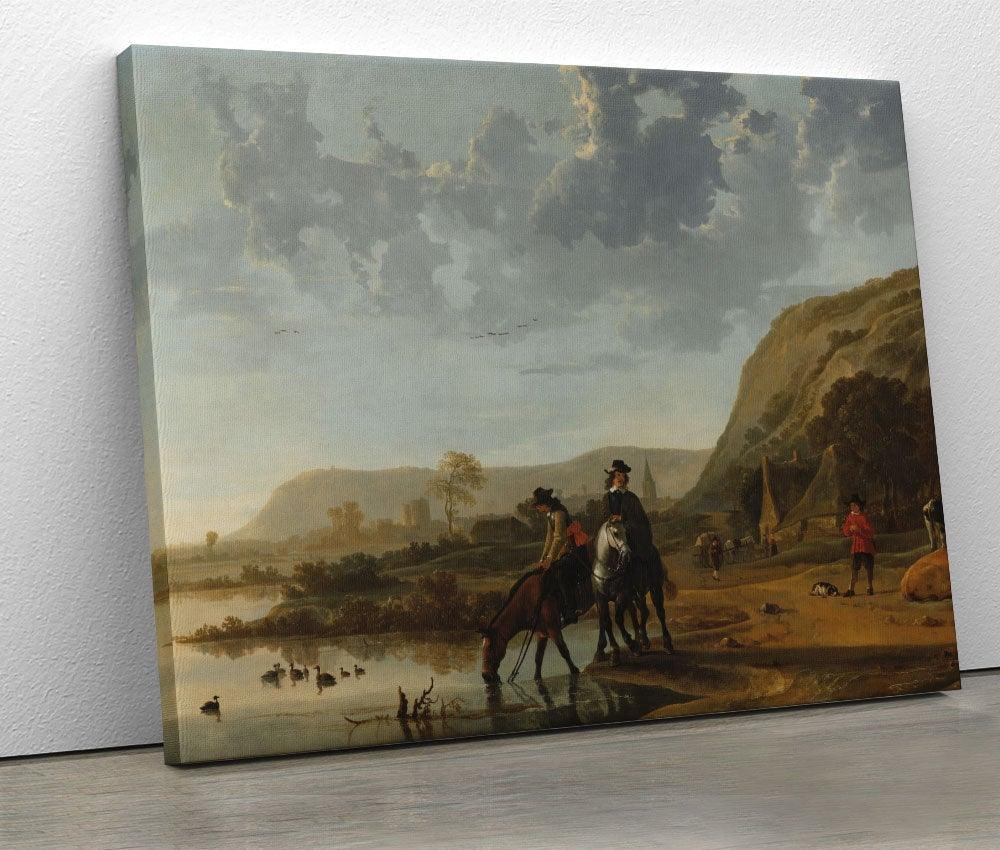 Aelbert Cuyp - River Landscape with Horsemen - Xtra.ro