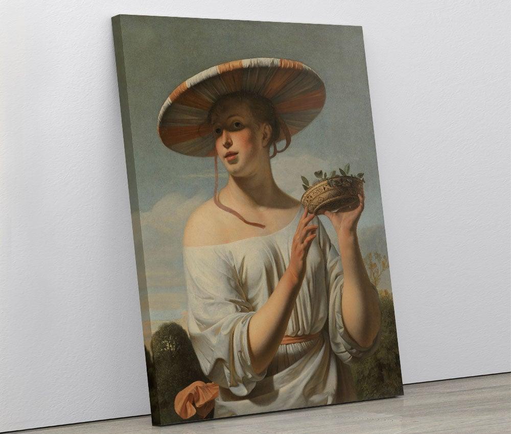 Caesar Boëtius van Everdingen - Girl with a Wide Hat - Xtra.ro