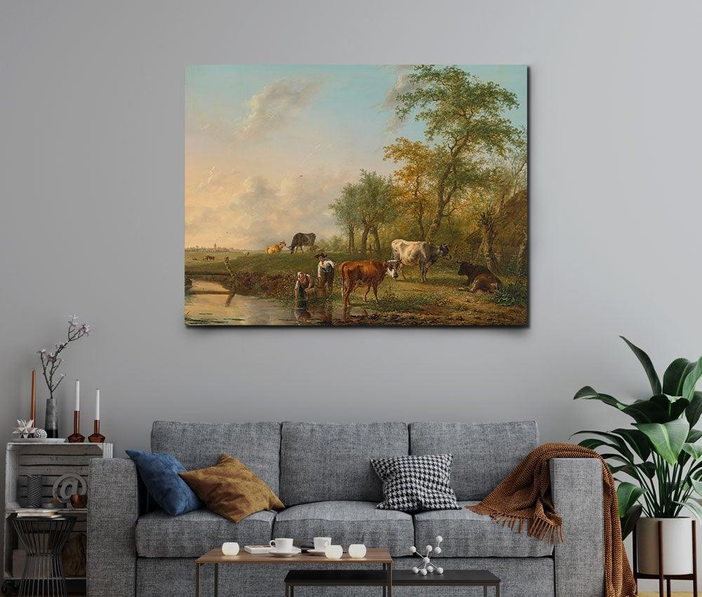 Adam Pijnacker - Landscape with Cattle - Xtra.ro