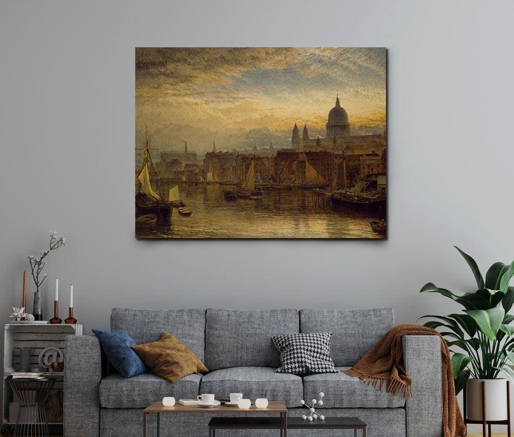 Henry Dawson - St.Paul's from the River Thames - Xtra.ro