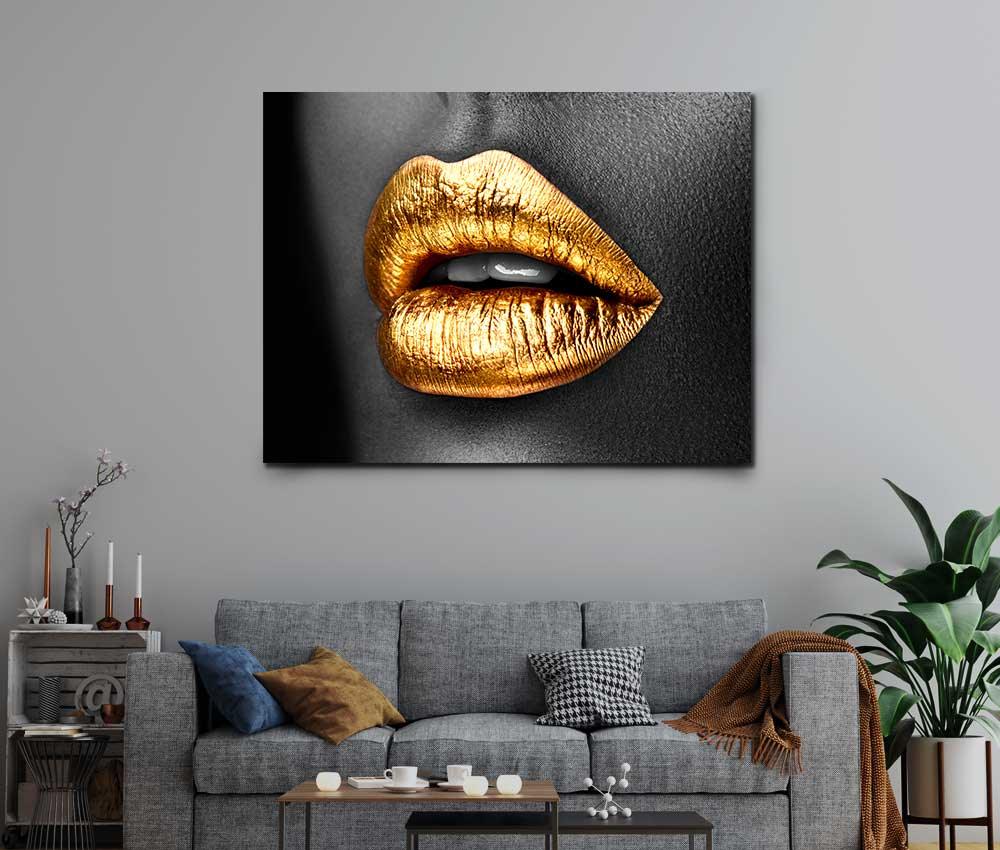 Tablou "Diva Gold Lips" - Xtra.ro